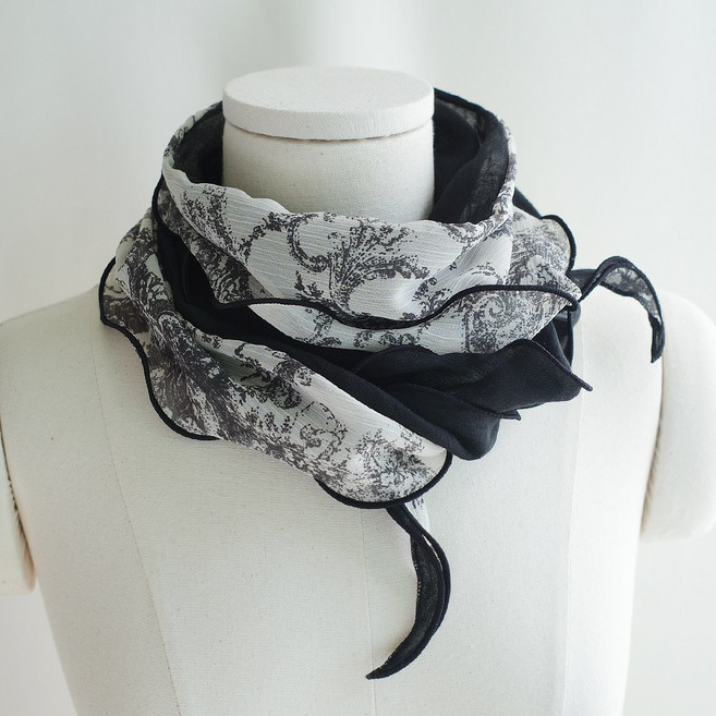 텐셀 투알드조이 배색 마름모 스카프 간절기 봄 가을 여성 여자 벨리에 롱스카프