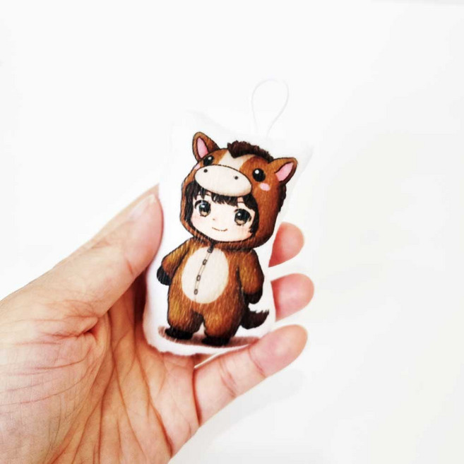 핸드메이드 극세사 포토 인형 쿠션 키링