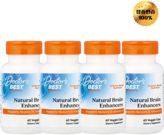닥터스베스트 브레인 인핸서 알파GPC 포스파티딜세린 캡슐 Doctor's Best Brain Enhancers, 60정, 4개