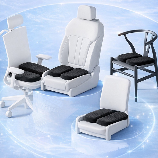 [내일도착] 젤 방석 쿨링 벌집 실리콘 트윈 자세교정 에어 책상 의자 사무실, 그레이