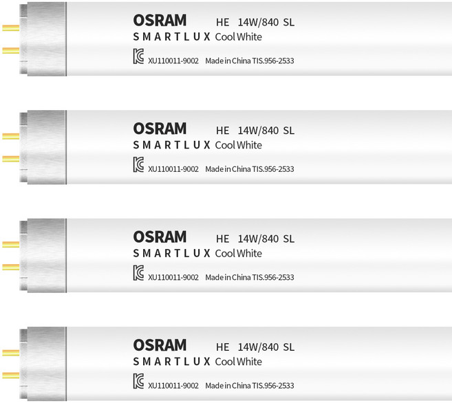 오스람 T5 HE 14W 600mm G5 형광등 주백색(4000K), 주백색, 4개