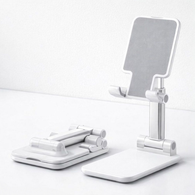 글로넥트 탁상용 접이식 핸드폰 스마트폰 거치대 스탠드, 1개, 화이트