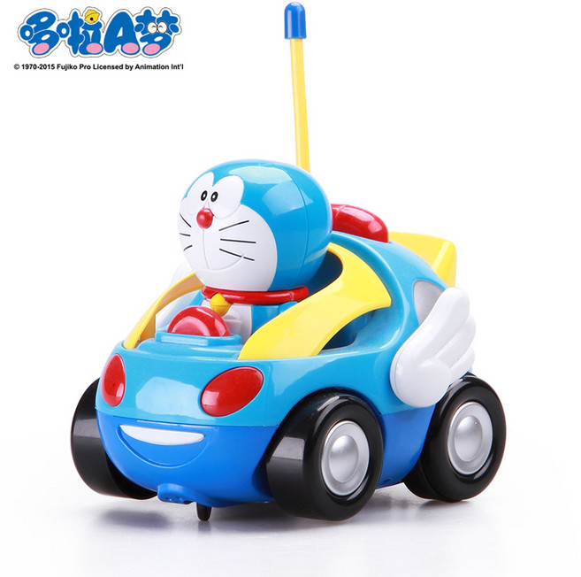 Doraemon 多啦A夢 無線遙控車 附燈光 可分離公仔 兒童玩具, 紅色&黃色(隨機出貨), 1個