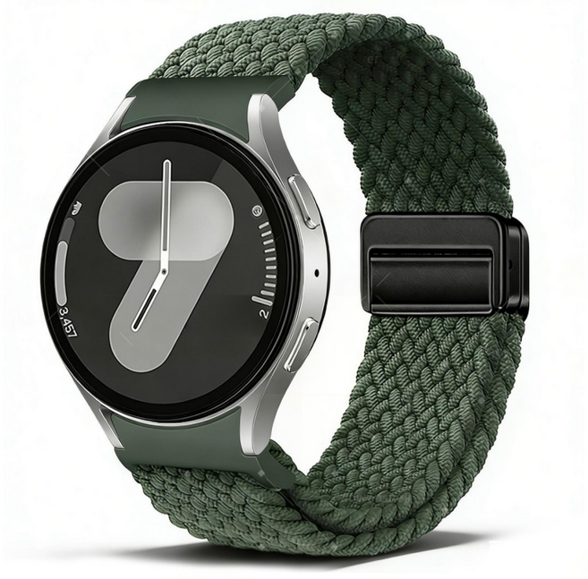 갤럭시워치 호환 마그네틱 브레이드 스포츠 루프 스트랩 워치8/7/6/6클래식/5/5골프/4/4클래식 40mm 44mm 45mm 43mm 47mm 42mm 46, 다크 올리브