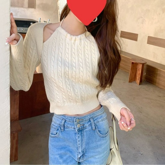 캐주얼룩 니트 여름 레이어드 페미닌룩 데일리룩 여자 홀터넥 여리핏 볼레로