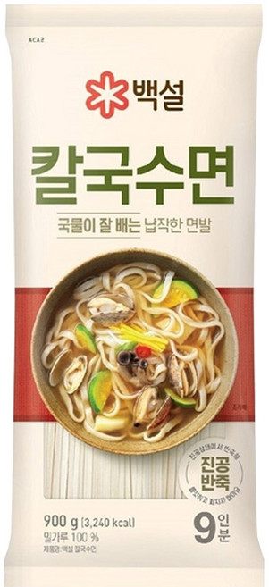 CJ 백설 칼국수면, 15개, 900g
