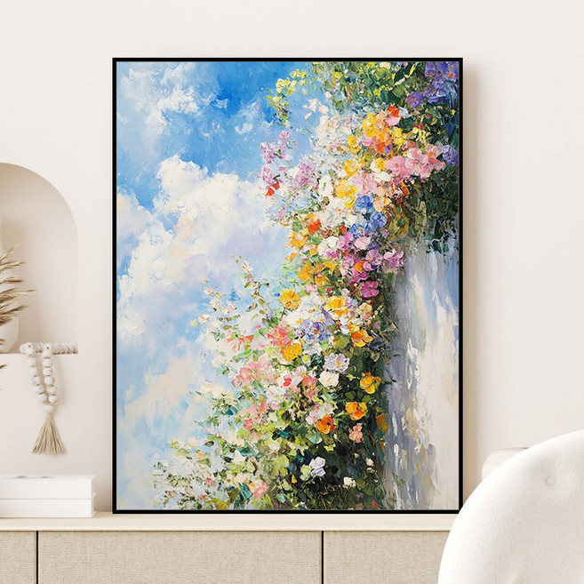 DIY 유화세트 담벽의 플라워 시리즈 힐링 그림 그리기, 40*50cm, Y606, 1개