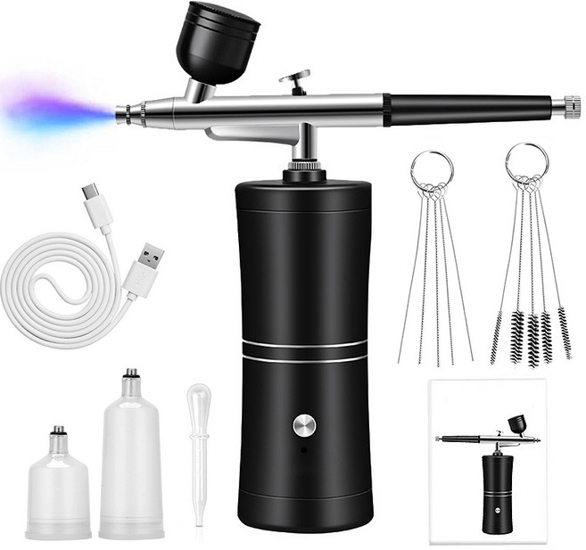 홈케어미스트기 휴대용 충전식 고압주입식 미스트기, 1개, Black