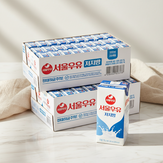 서울우유 저지방 멸균 우유, 200ml, 48개