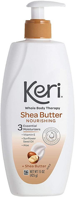 Keri 전신 테라피 오리지널 시어 버터 로션 지속적인 보습 3가지 필수 모이스처라이저(비타민 E 알로에 및 해바라기씨 오일) 15온스, 1개, 425g
