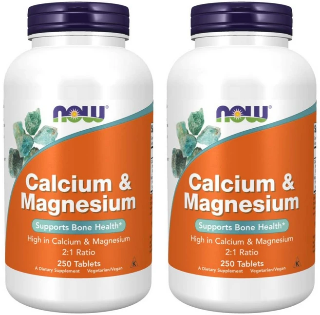 나우푸드 칼슘 및 마그네슘 250정 2팩, 2개 - 쿠팡