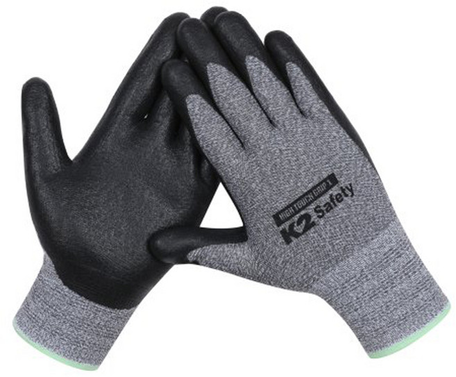 K2 safety 하이터치1 NBR 장갑 스마트폰 통기성(10개), MELANGE D/GREY, 10개