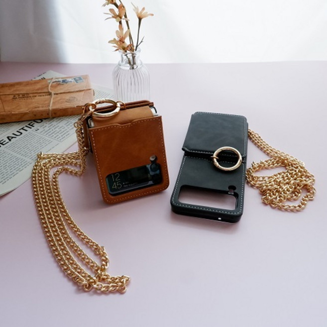 뉴욕마켓 힌지보호 목걸이 링 고리 지갑 가죽 목걸이 휴대폰스트랩