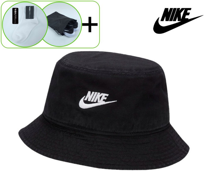 [국내 매장판 정품] 나이키 와와코 모자 퓨추라 워시드 버킷 햇 블랙 +와와코 사은품