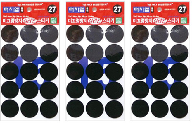 터치엠 미끄럼방지 실리콘 스티커 15p, 3개, 블랙