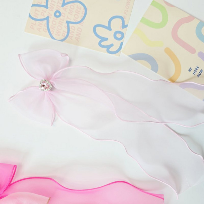 [벨롱비] 공주 리본 롱테일 하트 보석 핀 헤어 머리 삔 공주 발레