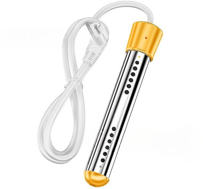 智能定時大功率浴缸加熱棒，熱得快動斷電, 黃色 不自動斷電,歐規 2000W, 1個