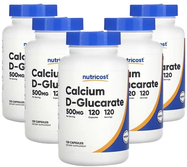 뉴트리코스트 칼슘 D-글루카레이트 500mg 120캡슐, 5개, 120정 - 쿠팡