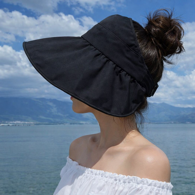 엘리시에 자외선차단 와이드 돌돌이 선캡 버킷햇
