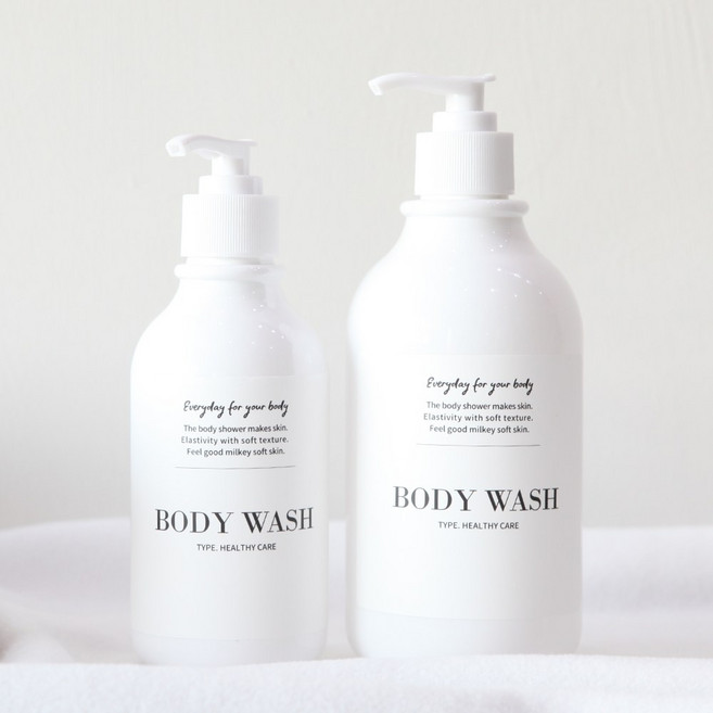 욕실 디스펜서 아르베 300ml 520ml 1000ml 샴푸통 욕실 5종 세트 펌프, 300ml 투명 (5개), 블랙, 베이직라벨 5종, 1개