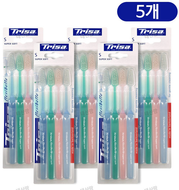 스위스 생산 트리샤 잇몸질환전용 Super Soft 슈퍼 소프트 칫솔 4P, 4개입, 5개