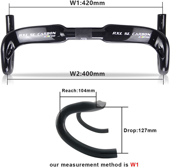 카본핸들바 핸들바 카본 번치바 400 420 440mm, Bla Gl y 420