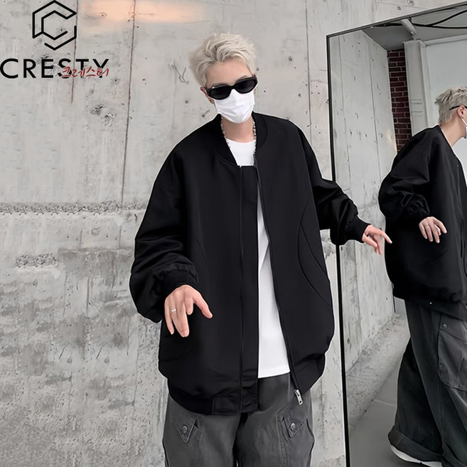 크레스티 베이직 방수 집업 항공 점퍼 초경량 커플 루즈핏 바람막이