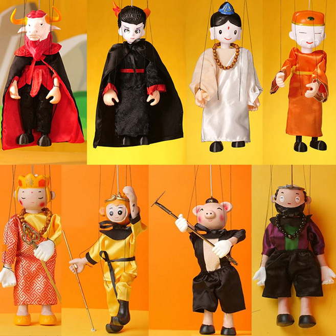 마리오네트인형 체코 프라하 소품 꼭두각시 목각인형 피노키오 인형극, Huoyanshan8무료대본세트, 1개