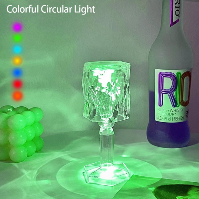 특기하기도 특별하기도 한 우리집 조명 LED 크리스탈 책상 램프 프로젝터 아크릴 다이아몬드 테이블 램프, 09 C Colorful Circular