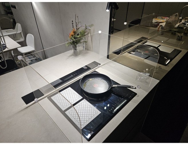 투명 인덕션 기름튐 방지 가드 인덕션 가드 가림막 아크릴 가드 가림막 인테이러 가림막 요리 가림막, 1개