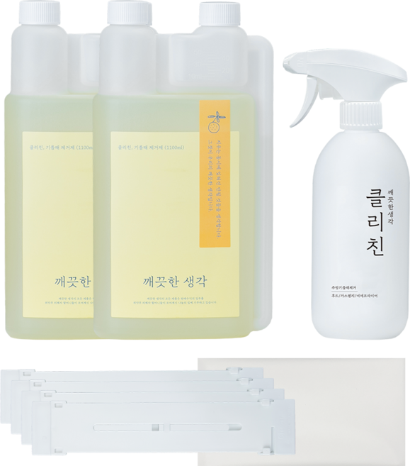 깨끗한생각 클리친 알뜰 풀세트 1100ml 기름때 제거제 가스렌지 후드 청소 에어프라이어 세척, 1세트