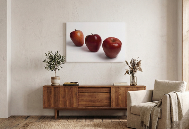 아트퓨즈 행운과 행복을 담아내는 삼둥이 사과2 인테리어 소품 액자, 캔버스 프레임