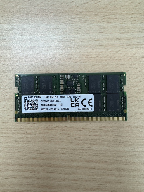 Kingston DDR5 SODIMM 16GB 5600MHz 記憶體, 1個, ACR56S46BS8MD
