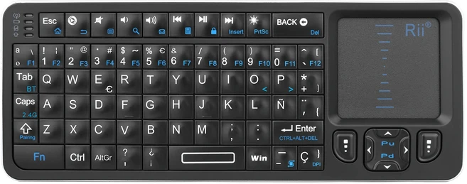 Rii K06 미니 블루투스 키보드 IR 학습 터치패드가 포함된 백라이트 2.4GHz 무선 키보드 Android TV Box Ma, 01 CHINA, 02 Spanish