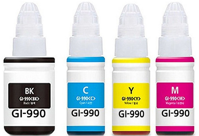 캐논 GI990세트 GI 990 재생세트잉크 GI-990 G1900 G2900 G3900 G4900 G1910 G2910 G3910 G4910 잉크, 1세트, 캐논 지아이 990 4색재생세트