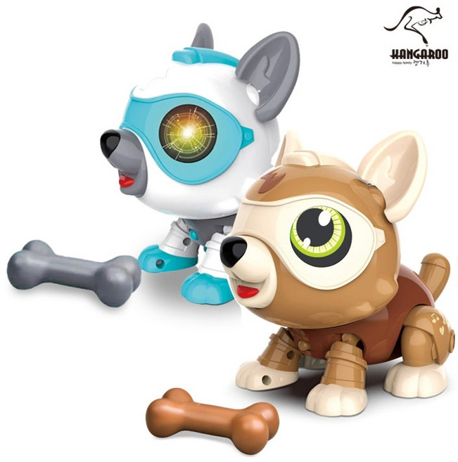 캥거루 스턴트독 스마트 펫 로봇강아지 반응형 귀여운 로봇견 스마트독 RC 강아지 인공지능 움직이는 로봇강아지 코딩 AI DIY 창의력 환상 조립식 완구, 민트