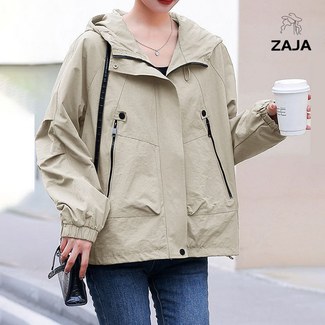 ZAJA 바람막이 여성 후드 점퍼 루즈핏 데일리 재킷 3color 아우터