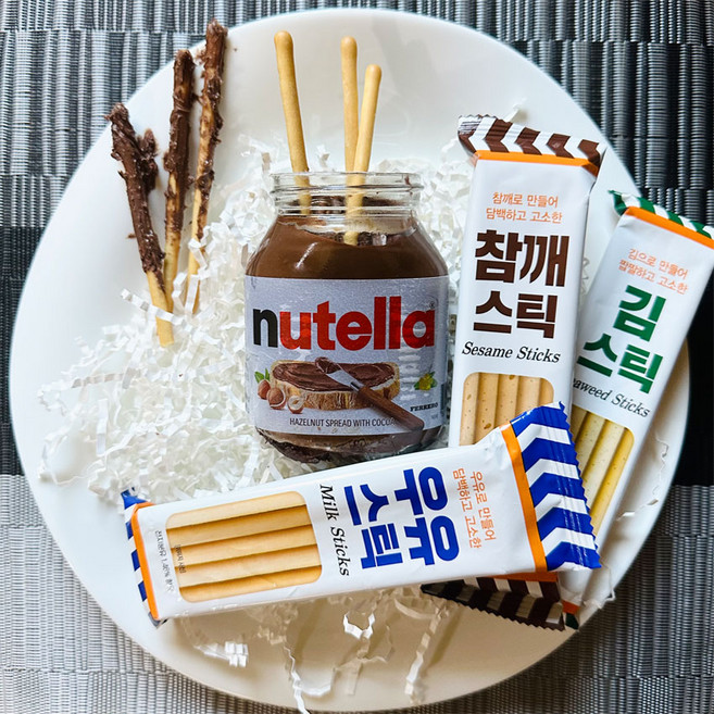 3종 막대스틱과자 + 누텔라 찍어먹는 과자 빼빼로 만들어 먹기 초코 스낵, 1개, 1.138kg