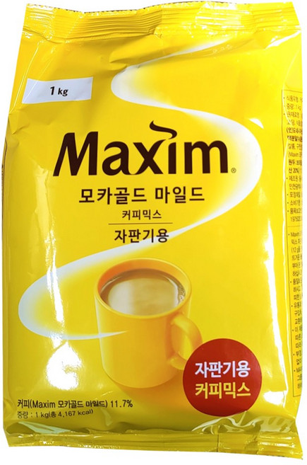 맥심 모카골드 마일드 커피믹스 자판기용, 1kg, 10개입, 1개
