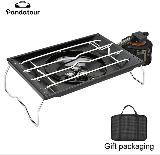 Pandatour 8000W IGT 야외 1 유닛 테이블 스토브 방풍 다기능 이동식 플랫 버너 고전력 캠핑, 03 Style2 Black