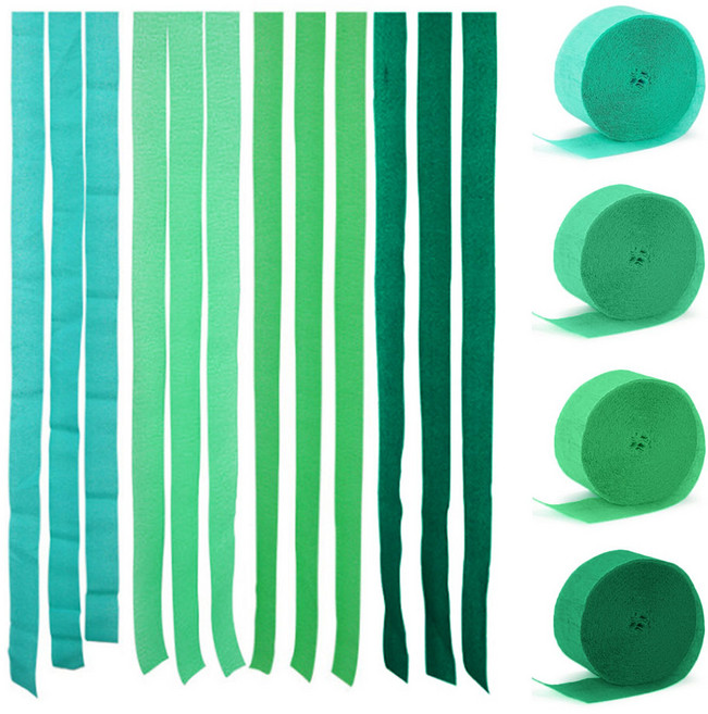 파티 롤 스트리머 4종세트 포토존 파티용품 촬용 배경 25M, 그린 4종, 1세트