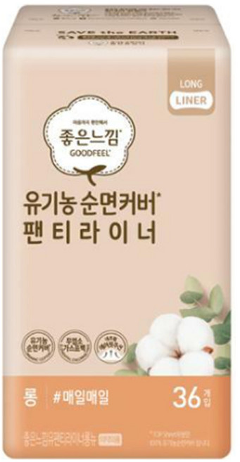 좋은느낌 순면 팬티라이너, 롱, 36개입, 4개