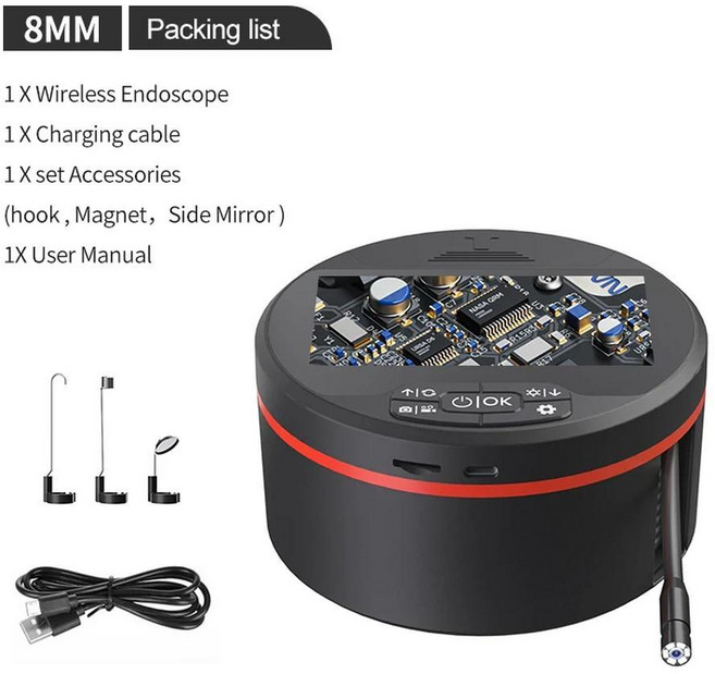 내시경 카메라 단일 듀얼 렌즈 자동차 검사 보어스코프 방수 하수도, 04 SC12 Single lens_02 5m, 1. SC12 Single lens, 1개
