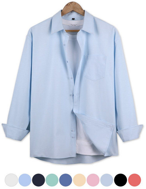 오버나인 남자 남성 루즈핏 옥스포드 남방 코튼 탄탄핏 셔츠