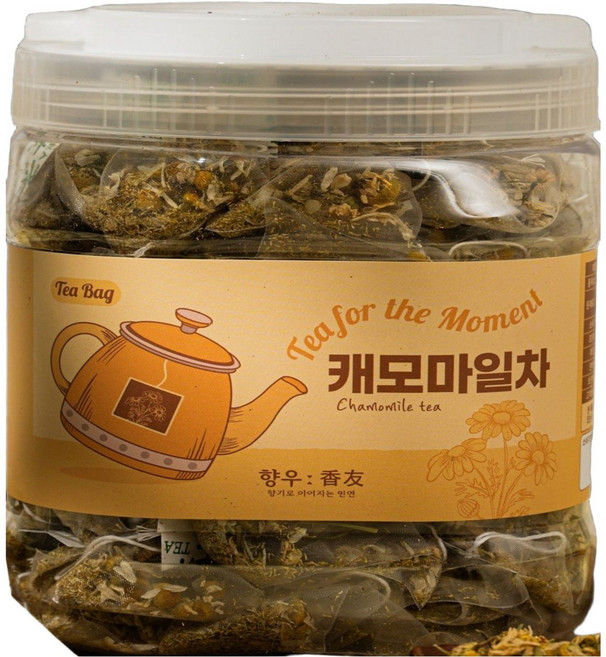 향우 은은하고 자연스러운 캐모마일차 - 친환경 PLA 삼각티백, 1개, 100개입, 1g