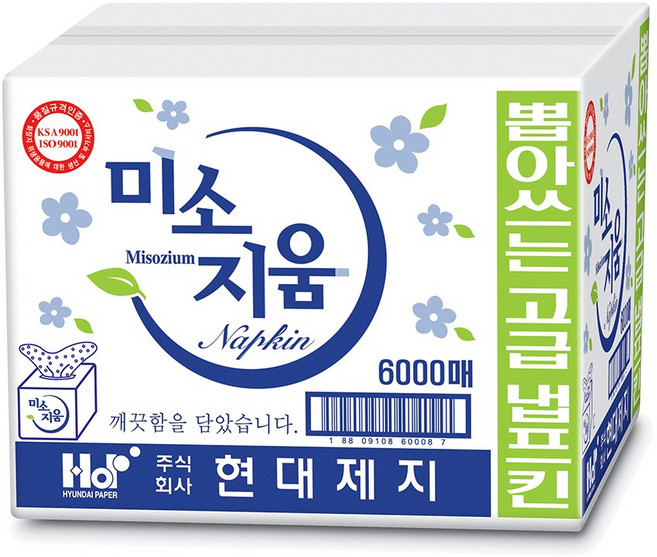미소지움 뽑아쓰는 고급 냅프킨, 6000매, 1개