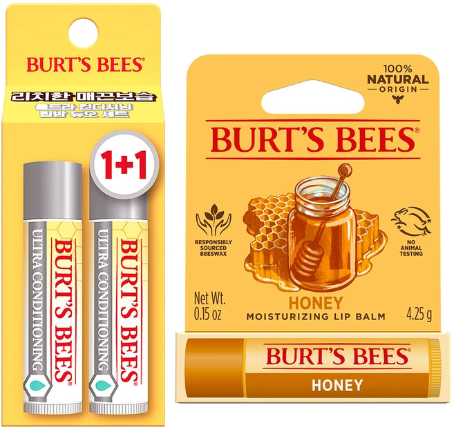 버츠비 모이스춰 라이징 립밤 패키지 세트, 1개, 12.75g, 듀오팩 울트라+허니 - 쿠팡
