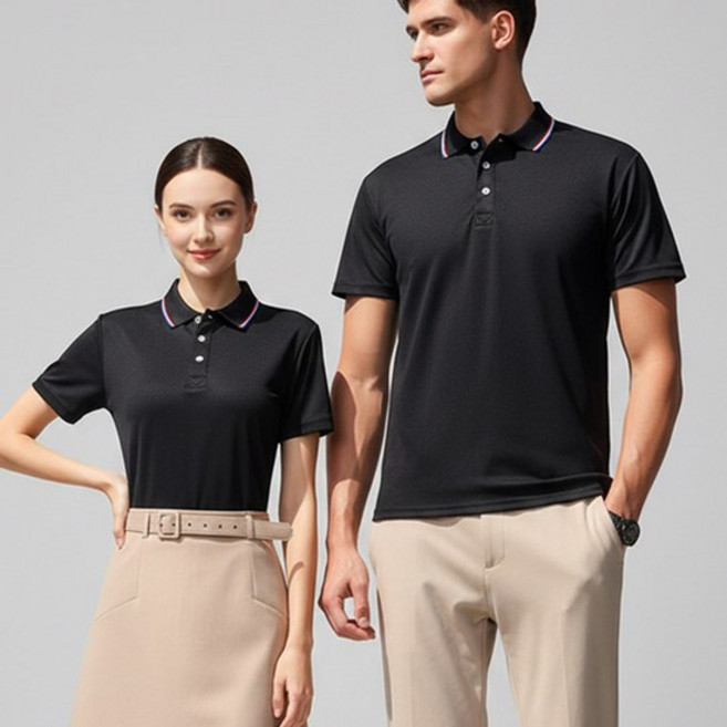 LnD 남여공용 시그니처 라인 카라 반팔티 기본 무지 티셔츠 남성 여성 커플 골프 운동