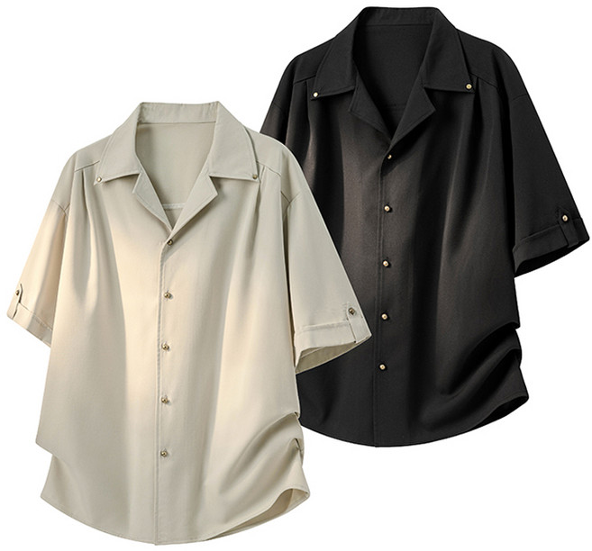 남성반팔셔츠 루즈핏 여름 오픈카라 캐주얼 데일리룩