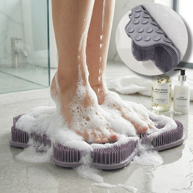 퓨어센스 풋브러쉬 발브러쉬 발세척 각질제거 등까지 올인원 바디브러쉬, 1개, 1개입, 그레이